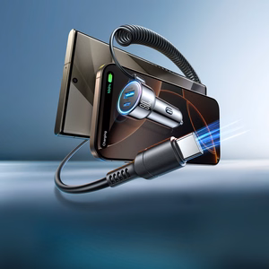 Įkroviklis automobilinis Joyroom (JR-CL07) 3IN1 (1xUSB, 1xUSB-C 1.6M 72W) su Type-C laidu juodas