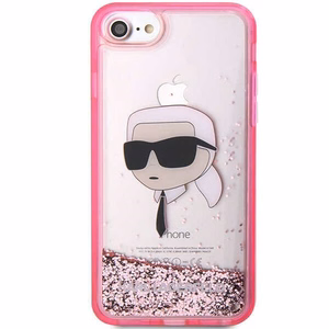Karl Lagerfeld KLHCI8LNKHCP iPhone 7/8/SE 2020/2022 rožinis/rožinis kietas dėklas Blizgantis Karl Galva