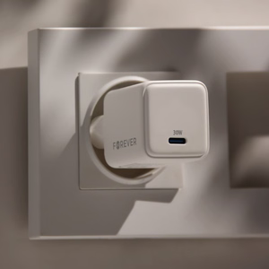 "Forever TC-08-30C GaN PD įkroviklis 1x USB-C 30W, baltas