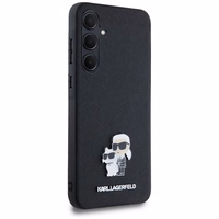 Karl Lagerfeld Saffiano Karl&Choupette Pin dėklas Samsung Galaxy A35 - juodas