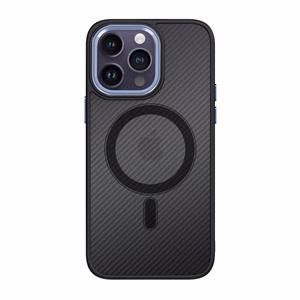 Tel Protect Magnetic Carbon dėklas iPhone 13 Pro juodai-oranžinis