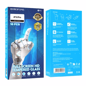 Borofone Apsauginis Stiklas BF6 Diamond Armor Pilnas Ekranas HD Iphone 16 Pro - 10 vienetų