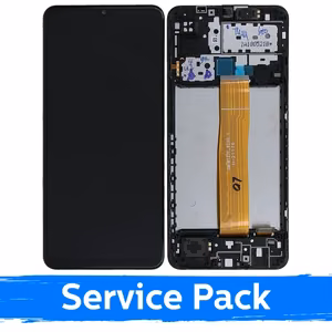 Ekranas skirtas Samsung M127 M12 juodas su rėmeliu (Service Pack)