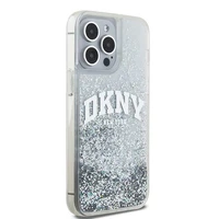 DKNY dėklas telefonui iPhone 15 Pro Max 6,7" DKHCP15XLBNAET baltas HC skysti blizgučiai su arkinis logotipas