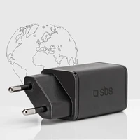 SBS TETRGAN1C45W 45W GaN USB-C sieninis įkroviklis su Power Delivery - juodas