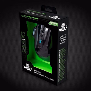 Esperanza EGM201B pelė USB Type-A optinė 2400 DPI dešinei rankai
