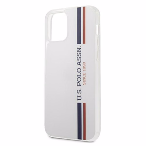 US Polo USHCP12LPCUSSWH Tricolor Collection dėklas, skirtas iPhone 12 Pro Max 6.7", baltas