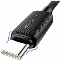 Laidas USAMS KY Series US-SJ698 3A USB-C į USB-A 3m juodas