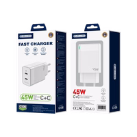 JELLICO sieninis įkroviklis C106 GaN PD 45W 2xUSB-C baltas