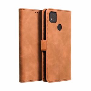 TENDER knygos tipo dėklas telefonui XIAOMI Redmi 9C / 9C NFC rudas