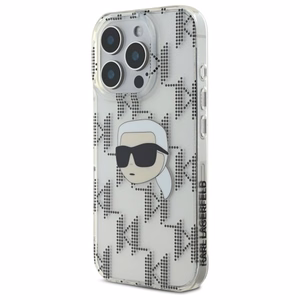 Karl Lagerfeld IML Karl galvos elektropluotas iPhone 16 Pro dėklas - skaidrus