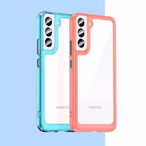 Outer Space dėklas Samsung Galaxy S22 + (S22 Plus) kietas dangtelis su geliniu rėmu mėlyna