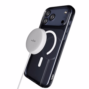Puro Impact skaidrus D3O TPU+PC magnetinis dėklas telefonui iPhone 17 Pro Max - permatomas