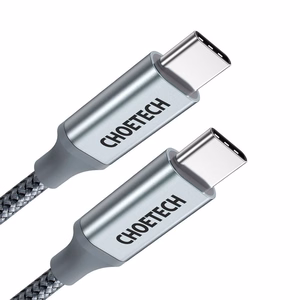 Choetech XCC-1002-GY USB-C - USB-C PD QC kabelis 100W 5A 480Mb/s 1.8 m, pilkas