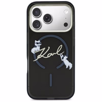 Karl Lagerfeld IML Choupettes Karl Script Logo MagSafe Dėklas for iPhone 17 Pro Max - juodas