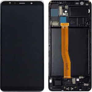 LCD Display Compatible With Samsung A750 2018 A7 Black With Frame HQ