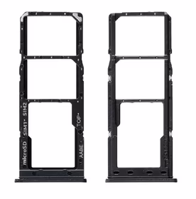 SIM kortelės laikiklis Samsung A125 A12/A127 A12S Black originalus (service pack)