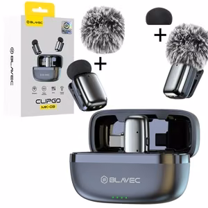 Blavec Lavalier mikrofonai x 2 MK-03 ClipGo Type C (LMMK03-S) sidabrinis