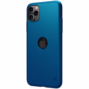 Nillkin Super Frosted Shield dėklas, skirtas Apple iPhone 11 Pro Max, su išpjova logotipui, povo mėlynas