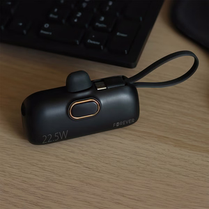 Forever mini išorinė baterija MTB-100 22.5W 5000 mAh USB C juodas