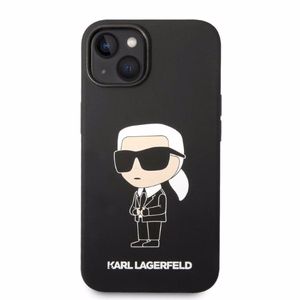 Karl Lagerfeld silikoninis Ikonik dėklas telefonui iPhone 14 Plus - juodas