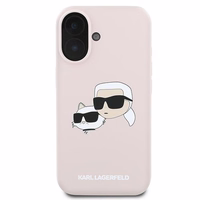 Karl Lagerfeld silikoninis dėklas telefonui Nauble Heads Print Magnetinis iPhone 16 Plus - rožinis