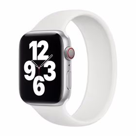 APPLE SILIKONINIS DIRŽELIS SOLO APPLE WATCH 39/40/41/42MM DYDIS 6 BALTAS ORIGINALI PLOMBA