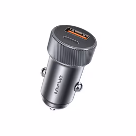 Automobilinis įkroviklis Awei C-857 33W USB-C/USB-A juodas