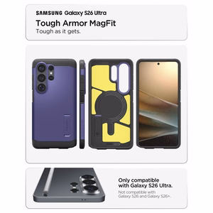 SPIGEN dėklas TOUGH ARMOR, suderinamas su MagSafe, skirtas SAMSUNG S26 Ultra ash violet