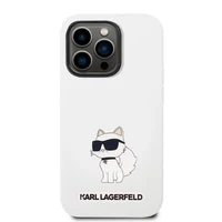 Karl Lagerfeld KLHCP14LSNCHBCH iPhone 14 Pro 6.1" kietas dėklas baltas/baltas Silikoninis Choupette