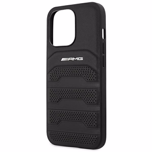 AMG AMHCP14XGSEBK iPhone 14 Pro Max 6.7 - juodas odinis dėklas su įspaudų linijomis