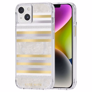 Case-Mate Pearl Stripes MagSafe dėklas, skirtas iPhone 14 Plus, dekoruotas perlamutru