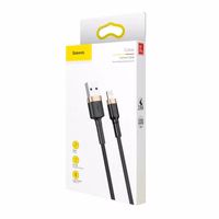 USB laidas Baseus "Cafule" Juodas / Auksinis "Lightning" 100cm