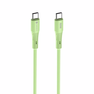 FORCELL F-ENERGY C344 kabelis Type C į Type C QC4.0 PD 3A 60W Silikoninis 1 m žalias