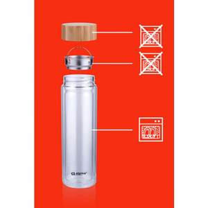 Alpina dvisienė stiklinė termo gertuvė, 450 ml