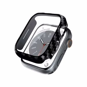Crong Hybrid Watch Case with integrated glass for Apple Watch 41 mm, carbon-fibre pattern