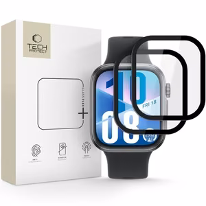 Apsauginis stiklas Tech-Protect Glass Flex+ 2-pack hybrid glass skirtas Huawei Watch Fit 3 / 4 - juodas
