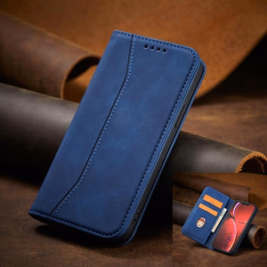 Magnet Fancy Case dėklas iPhone 14 Pro Max su flip cover wallet stand - mėlynos spalvos