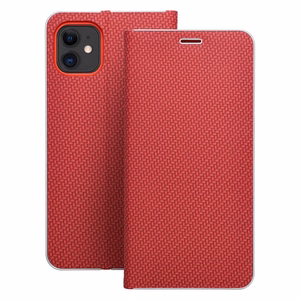 LUNA Book Carbon dėklas telefonui IPHONE 11 raudonas