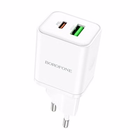 Įkroviklis Borofone BN7 20W USB-C/USB-A baltas