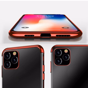 Skaidrus spalvotas dėklas Gel TPU su elektroplokštės rėmeliu Xiaomi Mi 11 mėlynas
