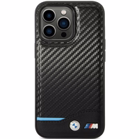 BMW Leather Carbon dėklas iPhone 13 Pro / 13 - juodas