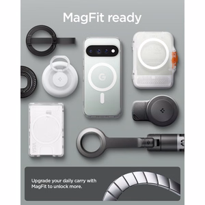 Spigen Ultra Hybrid Mag MagSafe dėklas, skirtas Google Pixel 11 Pro, skaidrus / baltas