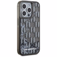 Karl Lagerfeld Liquide Glitter Monogram Gradient Dėklas telefonui iPhone 15 Pro Max - juodas
