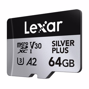 „Lexar High-Performance Silver Plus“ microSDXC atminties kortelė, 64 GB + adapteris
