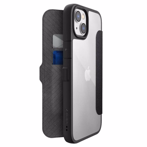 Raptic X-Doria Urban Folio dėklas, skirtas iPhone 14 Plus, atverčiamas, juodas