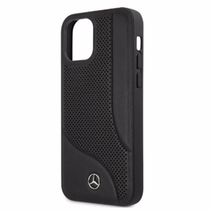 Mercedes Odinis perforuotos srities dėklas iPhone 12 Pro Max - juodas