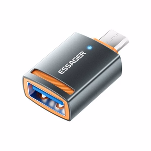 Adapteris Essager "HuntUM" Juodas (In: USB / Out: MicroUSB)