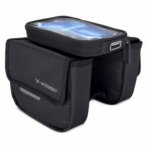 Wozinsky bicycle frame bag, waterproof phone case, 1.5l, black (WBB26BK)