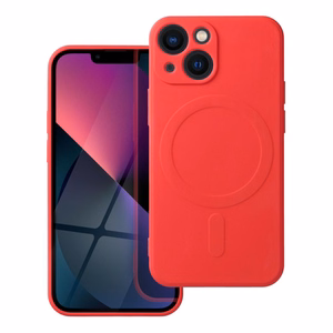 SILICONE MAG COVER dėklas telefonui, suderinamas su MagSafe, IPHONE 13 Mini raudonas